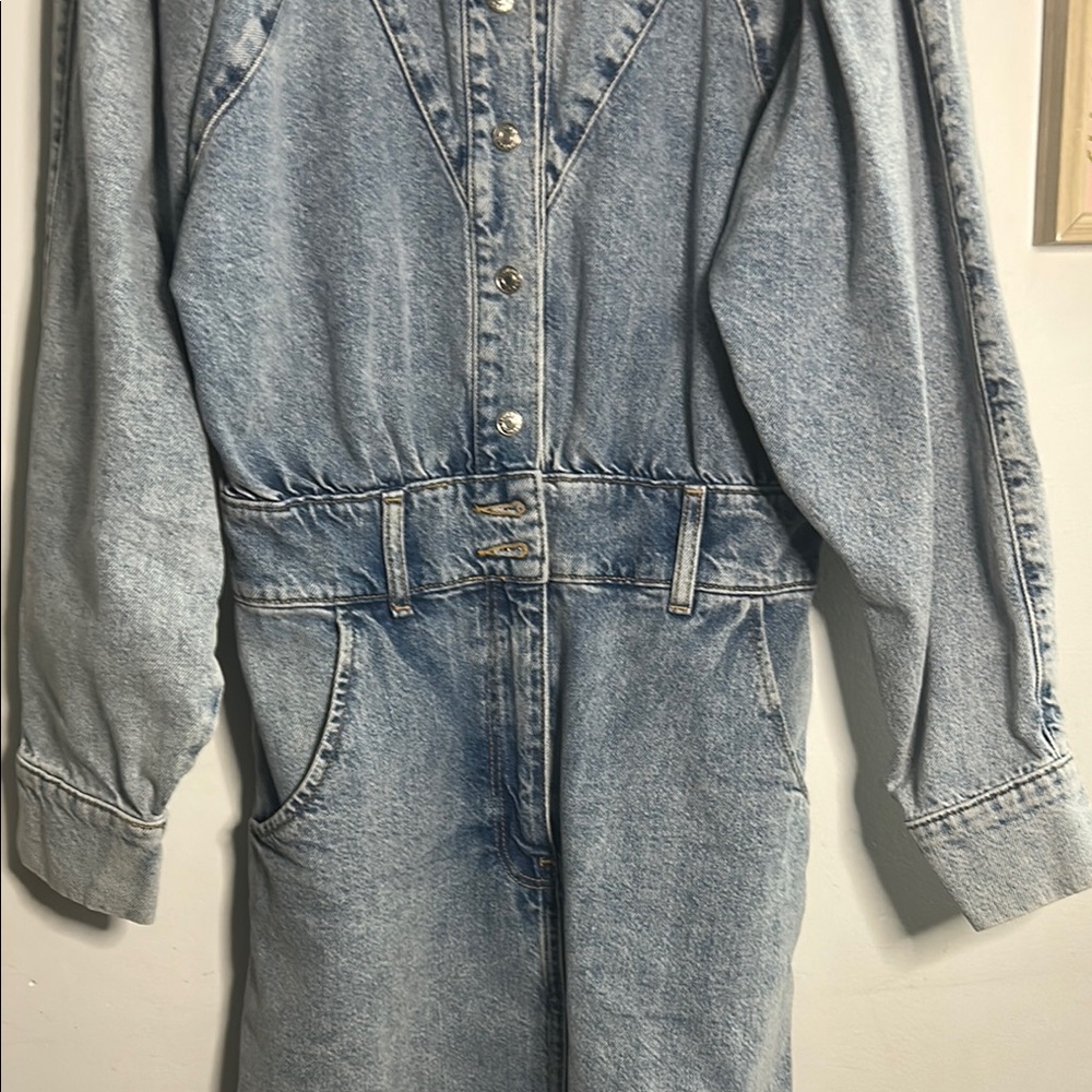NWT Mango Light Wash Denim Mini Dress- size Small - Picture 4 of 6